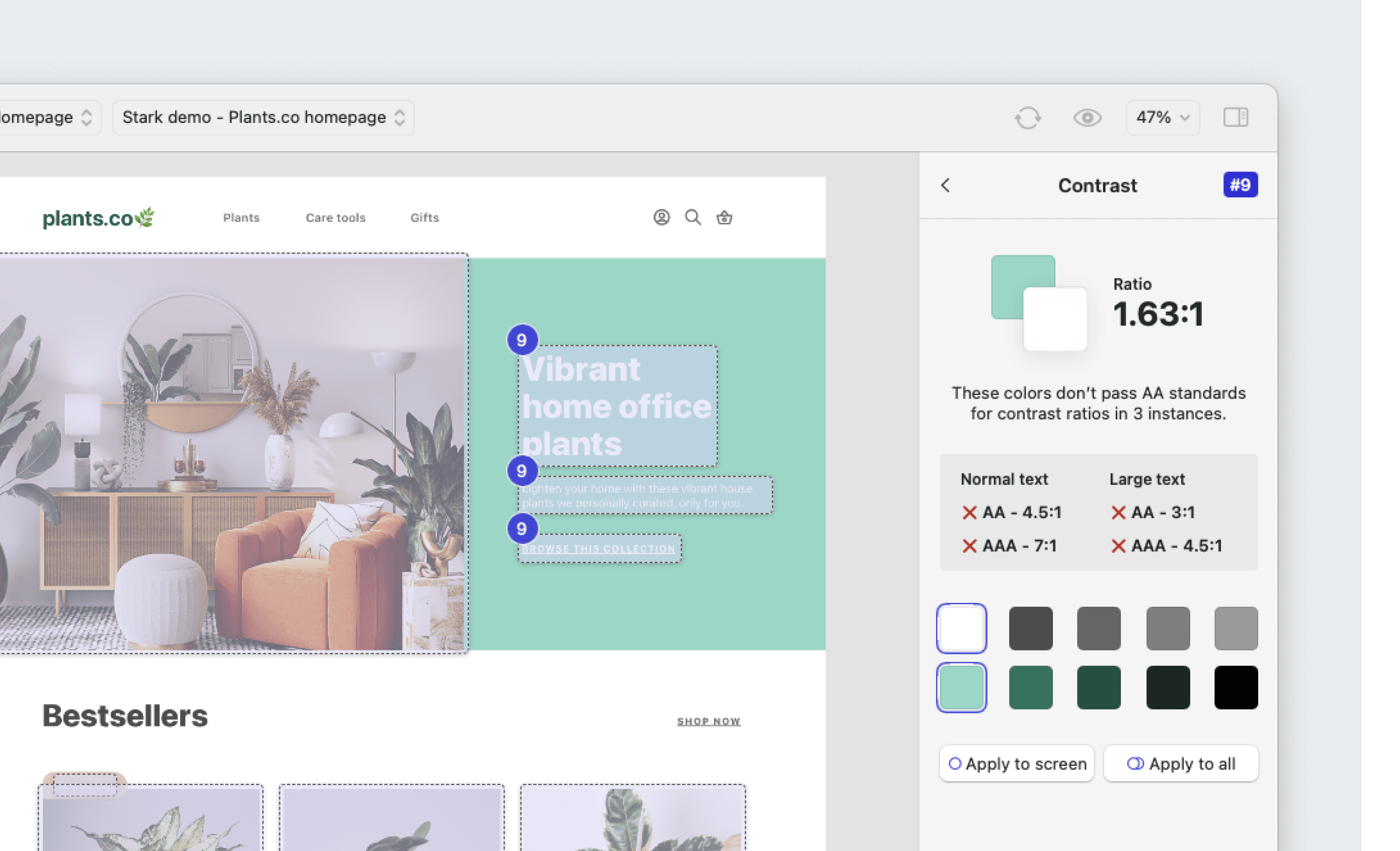 Using Contrast Checker + Color Suggestions