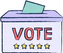 Ballot box illustration for politics