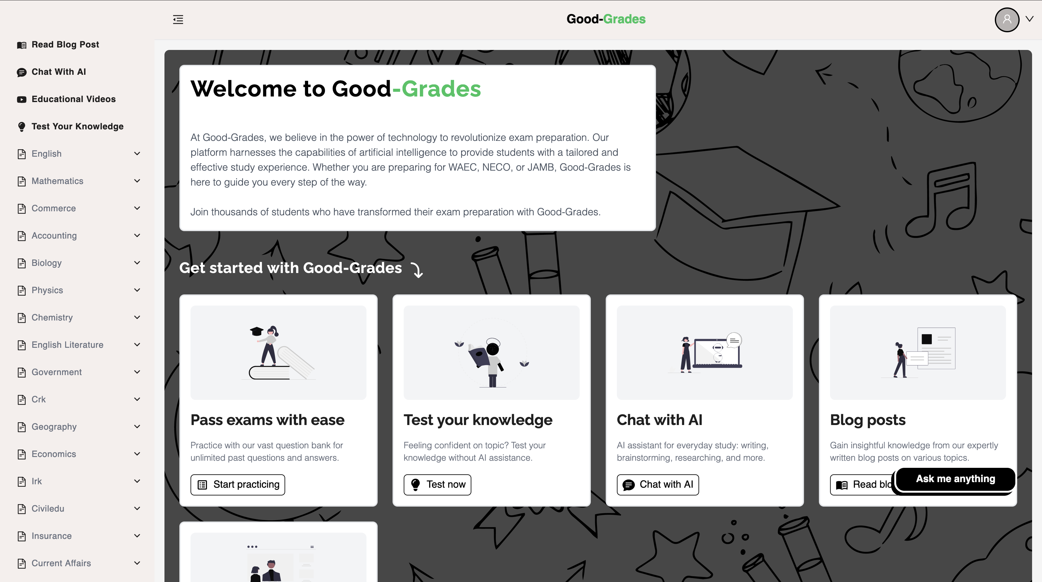 Good grades product demo
