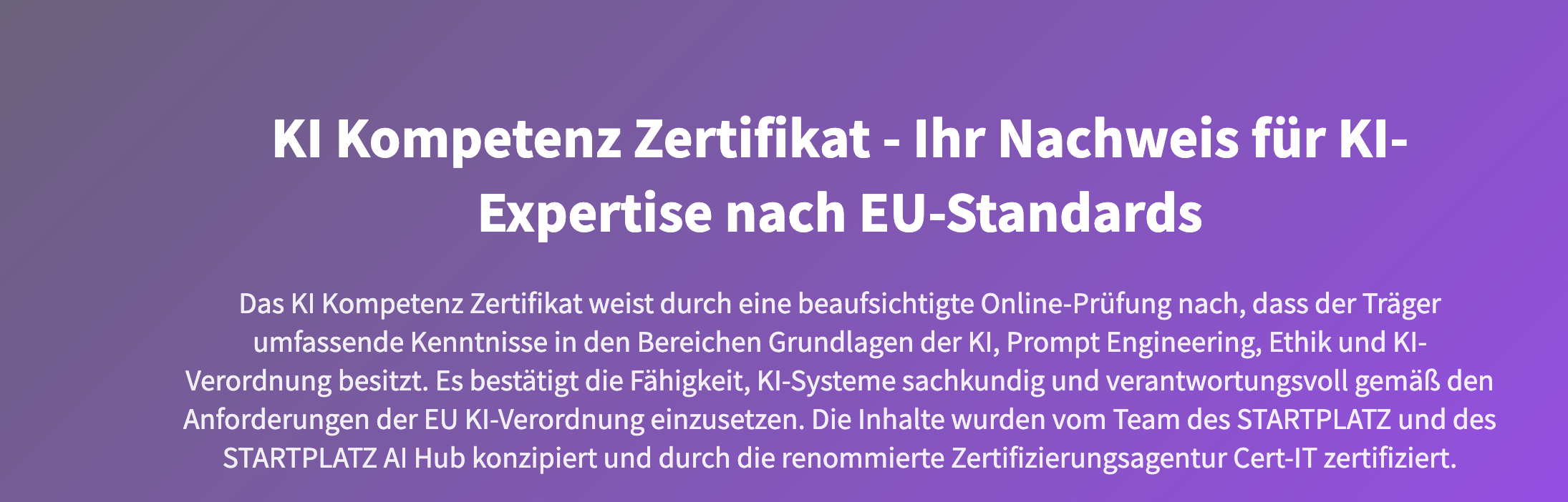 KI-Kompetenz Zertifikat