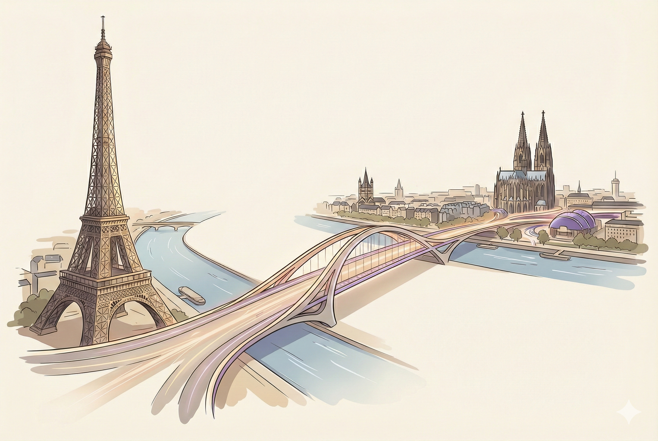 Illustration: Paris meets Cologne – Franco-German Open Source AI initiative