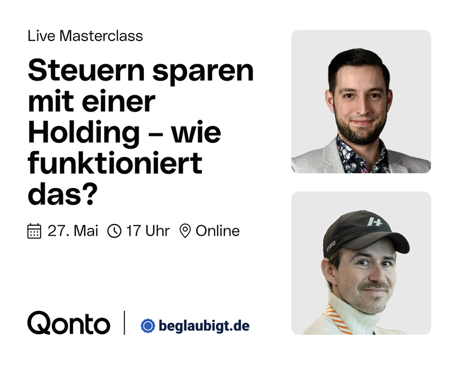 Online Masterclass Steuern sparen mit einer Holding – wie funktioniert das?