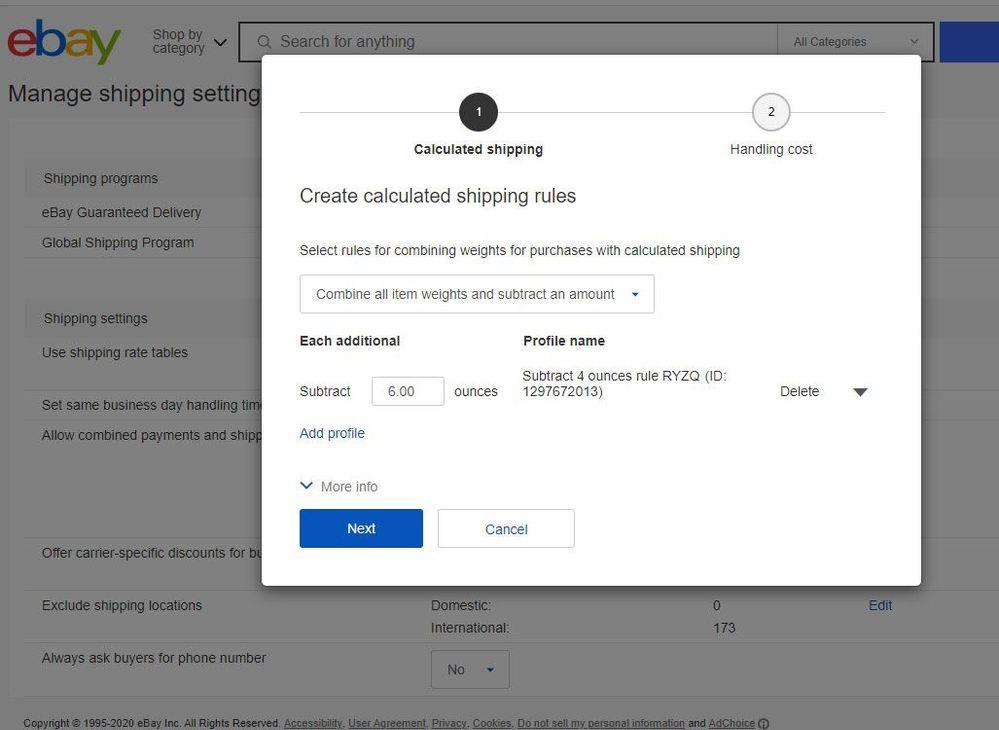 Calculated Shipping rule