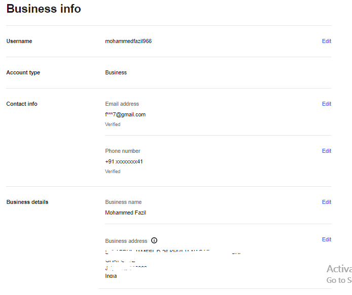 Ebay profile detail