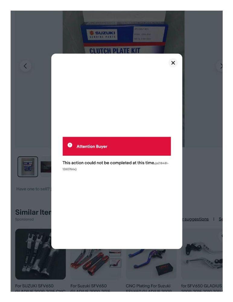 Message I receive when trying to make an offer