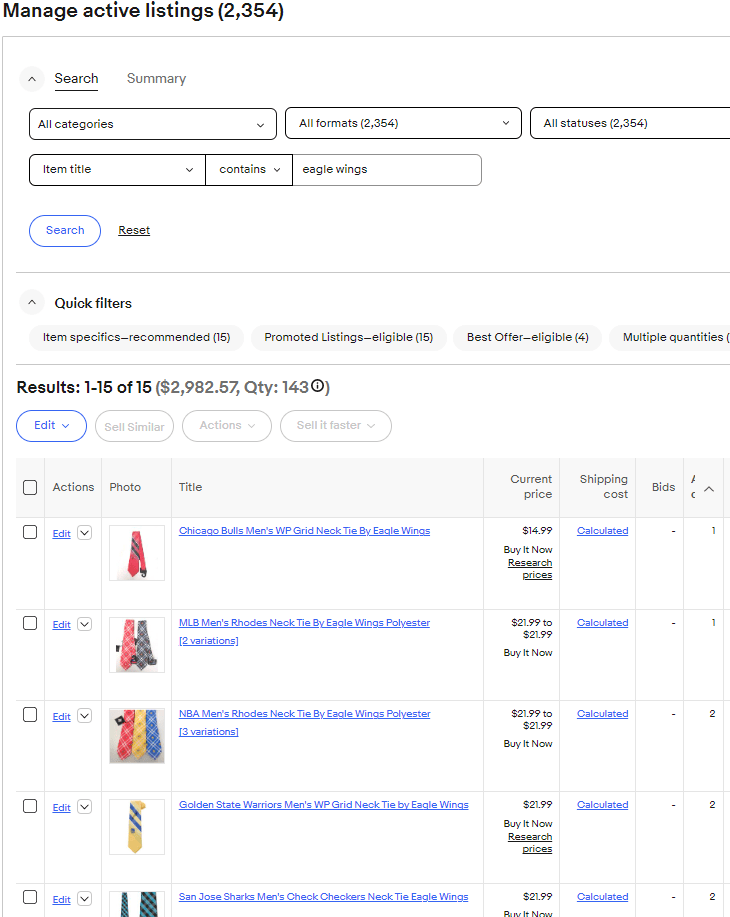 15 Listings