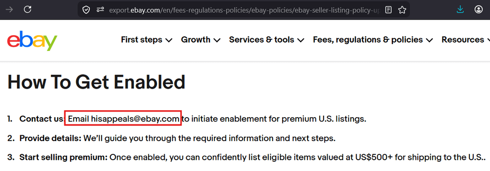 https://export.ebay.com/en/fees-regulations-policies/ebay-policies/ebay-seller-listing-policy-update-for-sales-to-the-united-states/