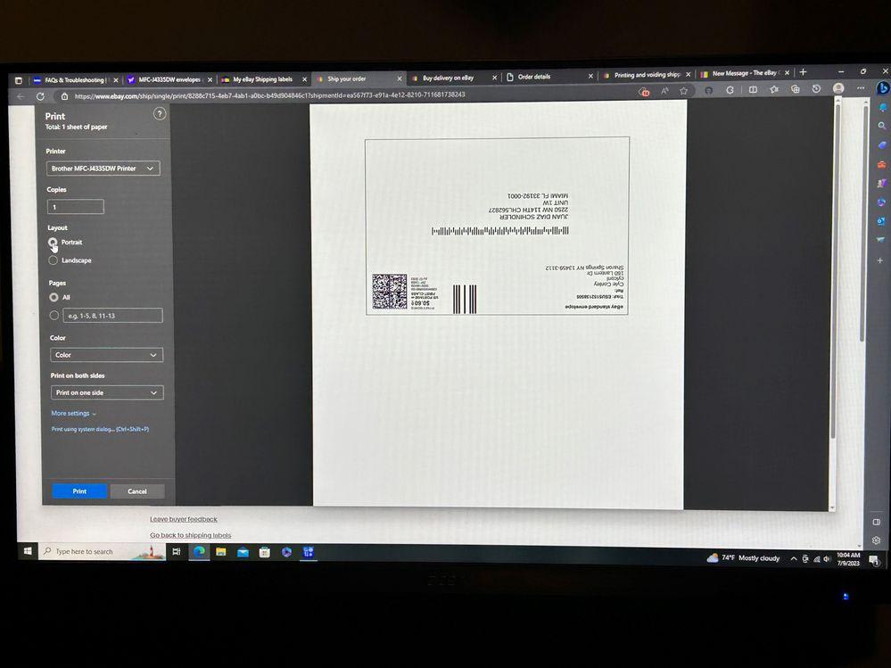 printing screen from ebay