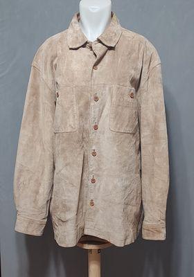 5142LB - Croft & Barrow - ladies leather lined jacket long sleeve button - size L.jpg