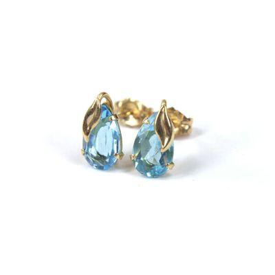 10K 1.5 TCW Blue Topaz Stud Earrings
