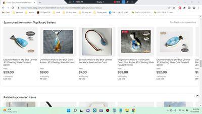 After a short piece of the page for the item details, more listings