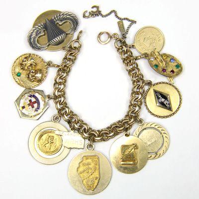 Monet Gold Filled Charm Bracelet