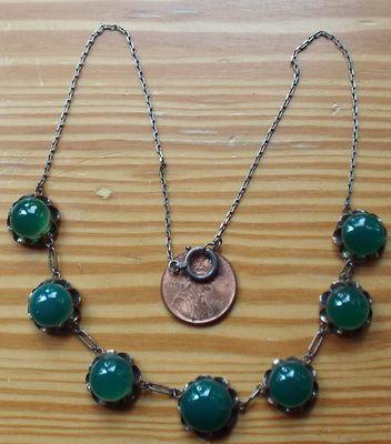 Sterling and chrysoprase