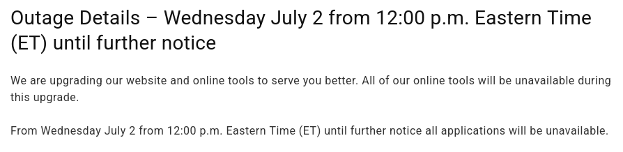Screenshot 2025-07-02 at 14-07-29 Outage Details – Wednesday July 2 from 12 00 p.m. Eastern Time (ET) until further notice Canada Post.png