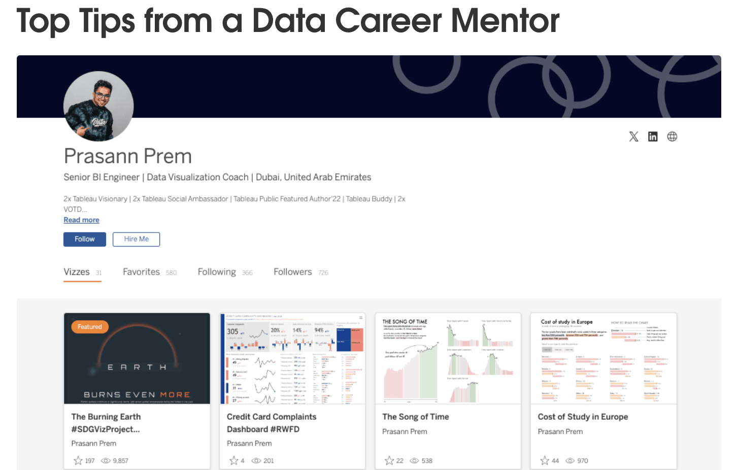 top tips from a data career mentor icon