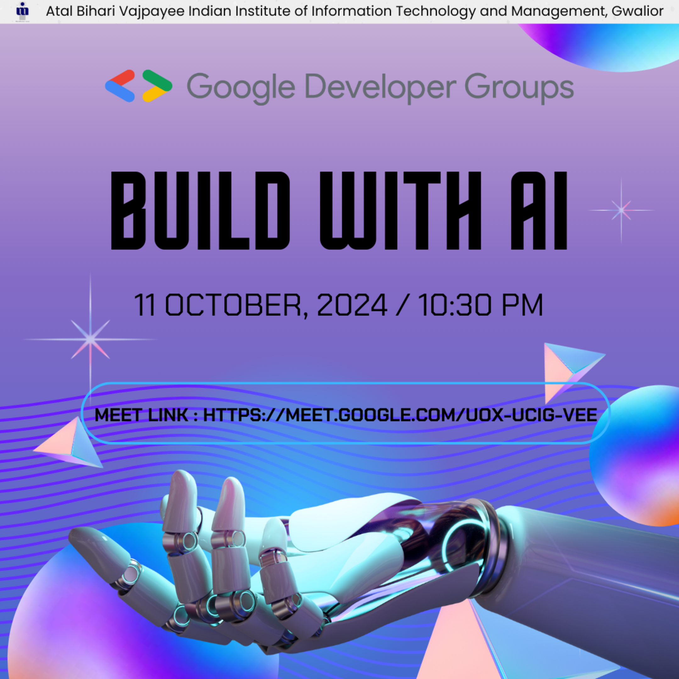 See Build With AI at Google Developer Groups GDG on Campus Atal Bihari ...