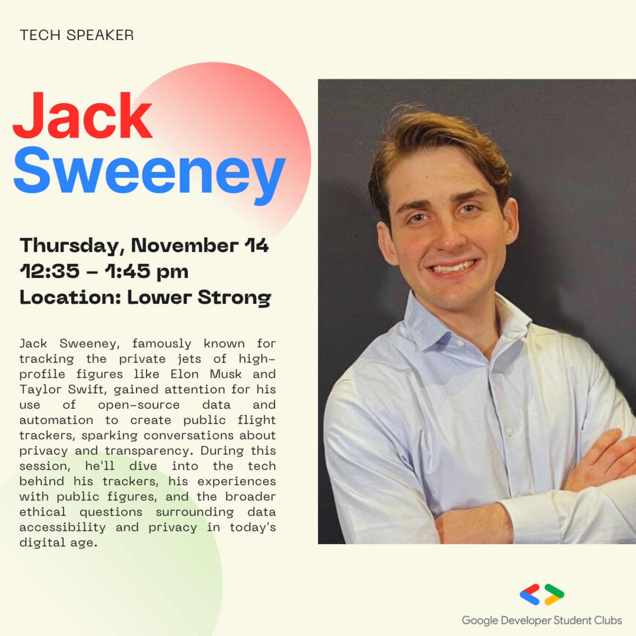See Fireside Chat with Jack Sweeney at Google Developer Groups GDG on ...