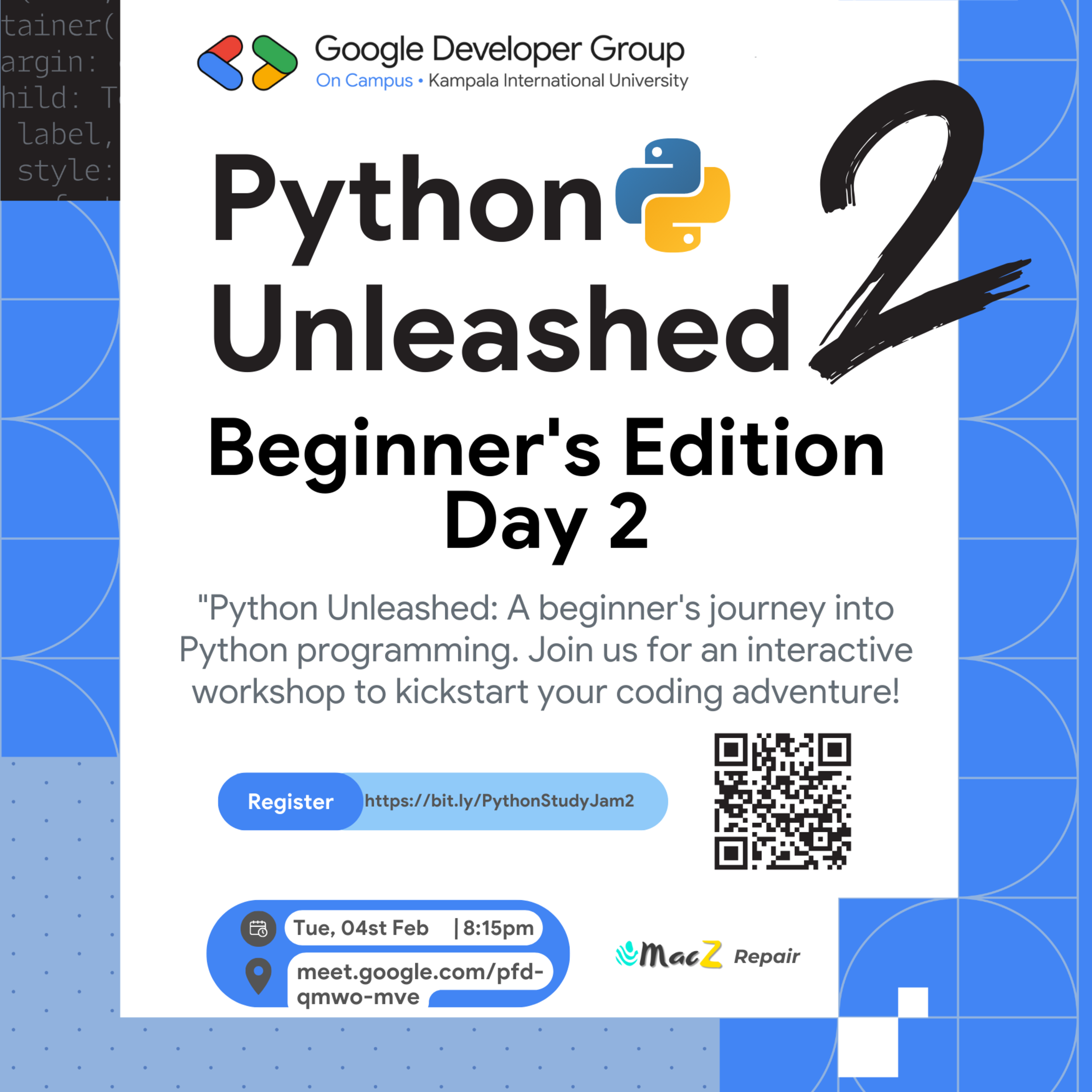 See Python Study Jam Day 2 at Google Developer Groups GDG on Campus ...