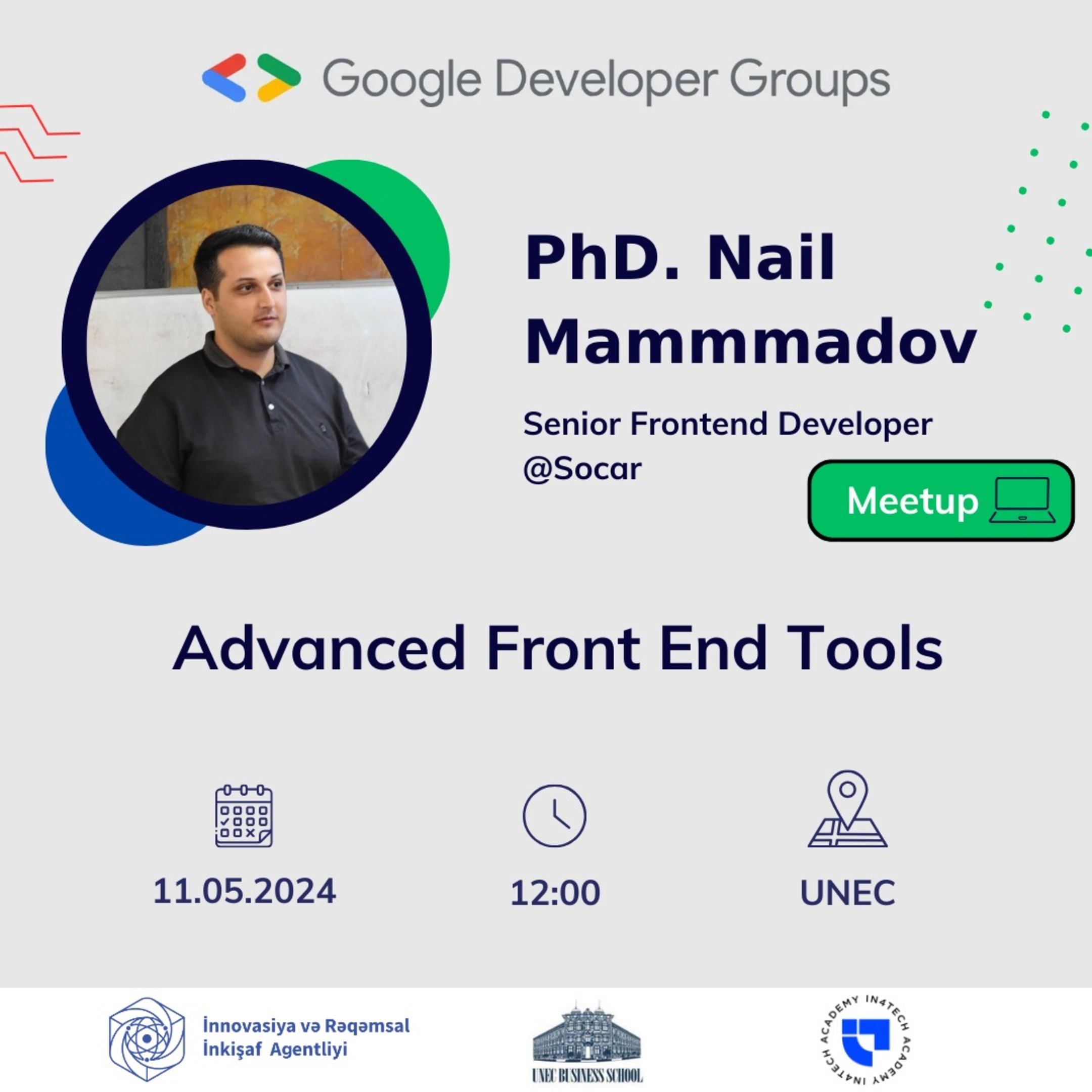 See Advanced Front End Tools at Google Developer Groups GDG Baku
