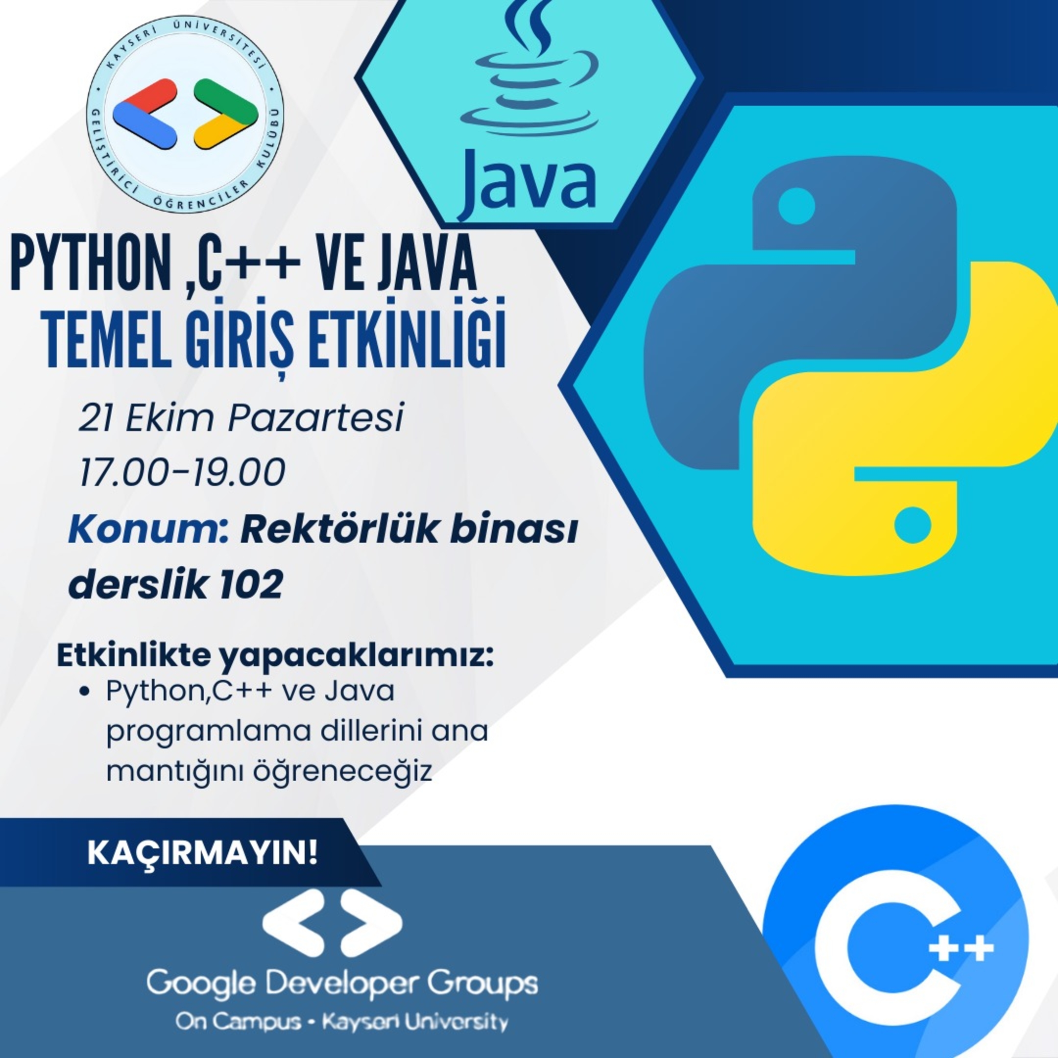 See Python,C++,Java Temel Giriş Etkinliği at Google Developer Groups ...