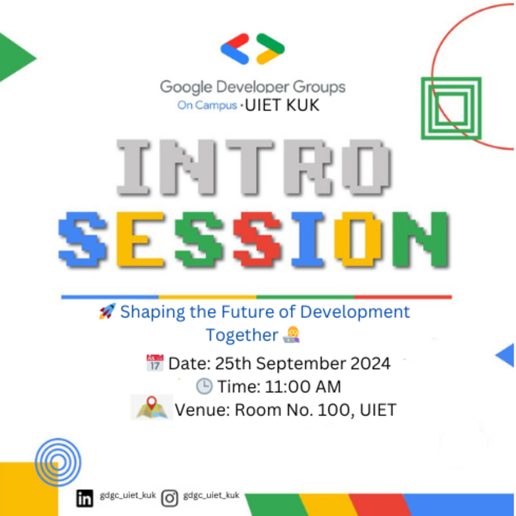 See Intro Session at Google Developer Groups GDG on Campus University ...