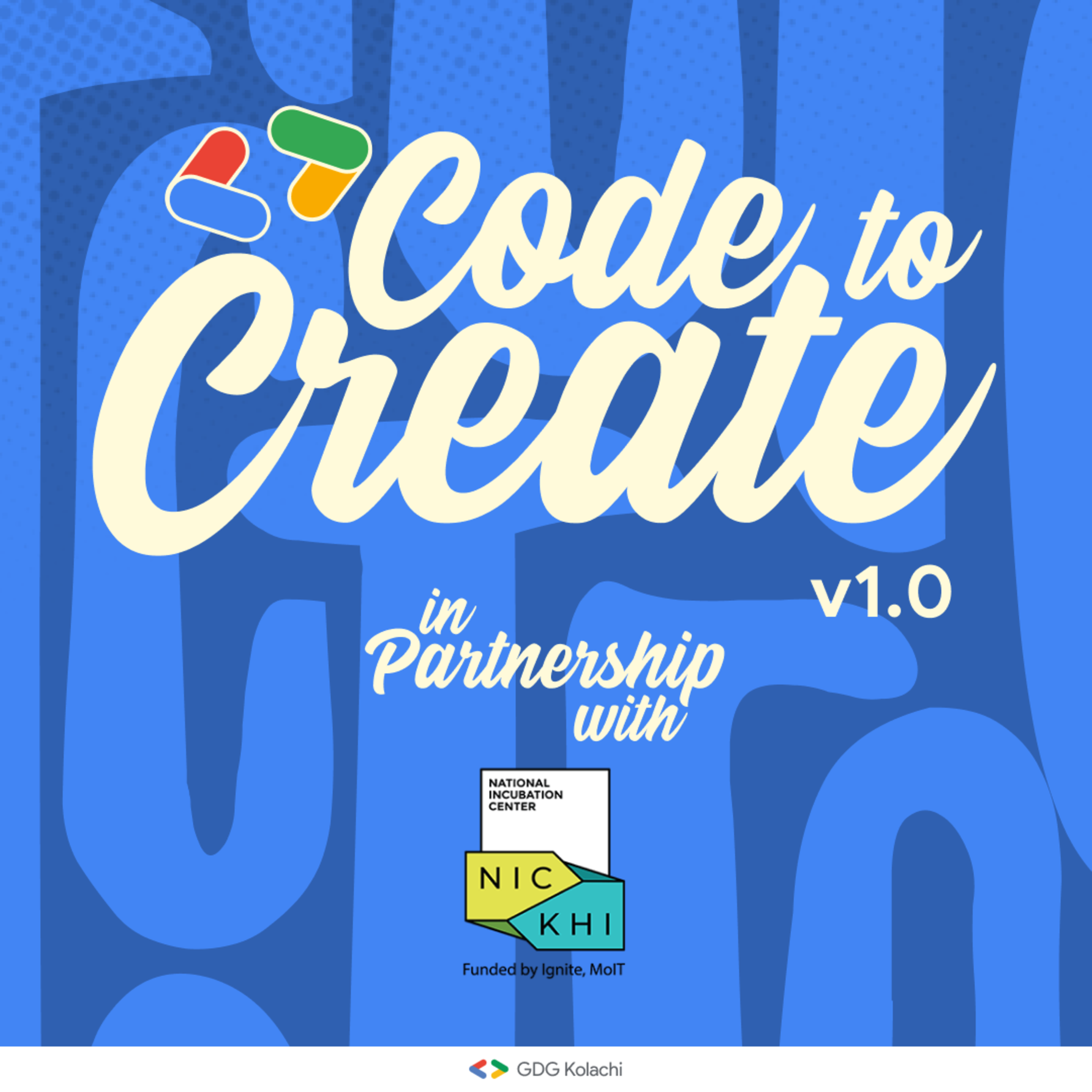 See Code to Create v1.0 at Google Developer Groups GDG Kolachi