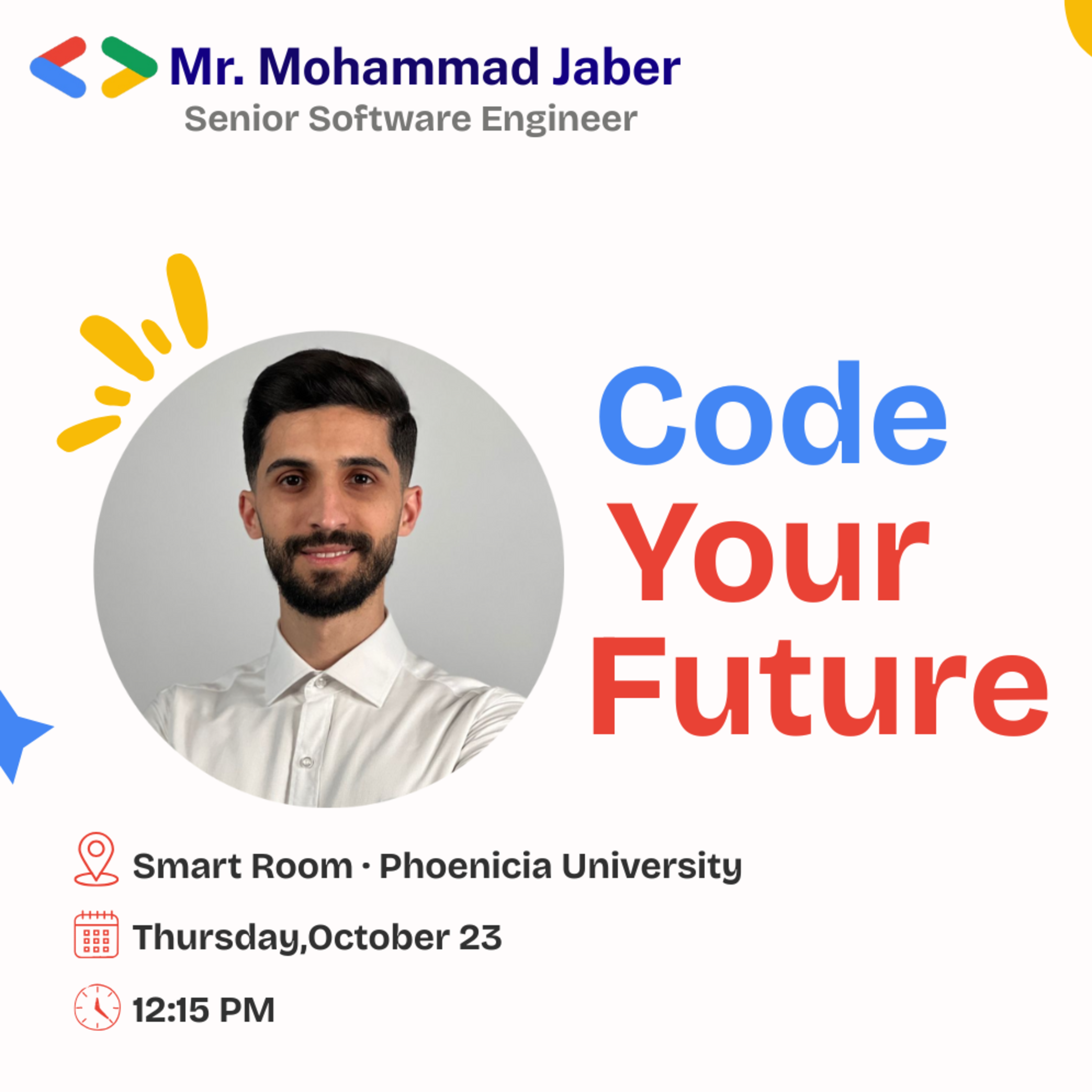 See Code Your Future at Google Developer Groups GDG on Campus Phoenicia ...