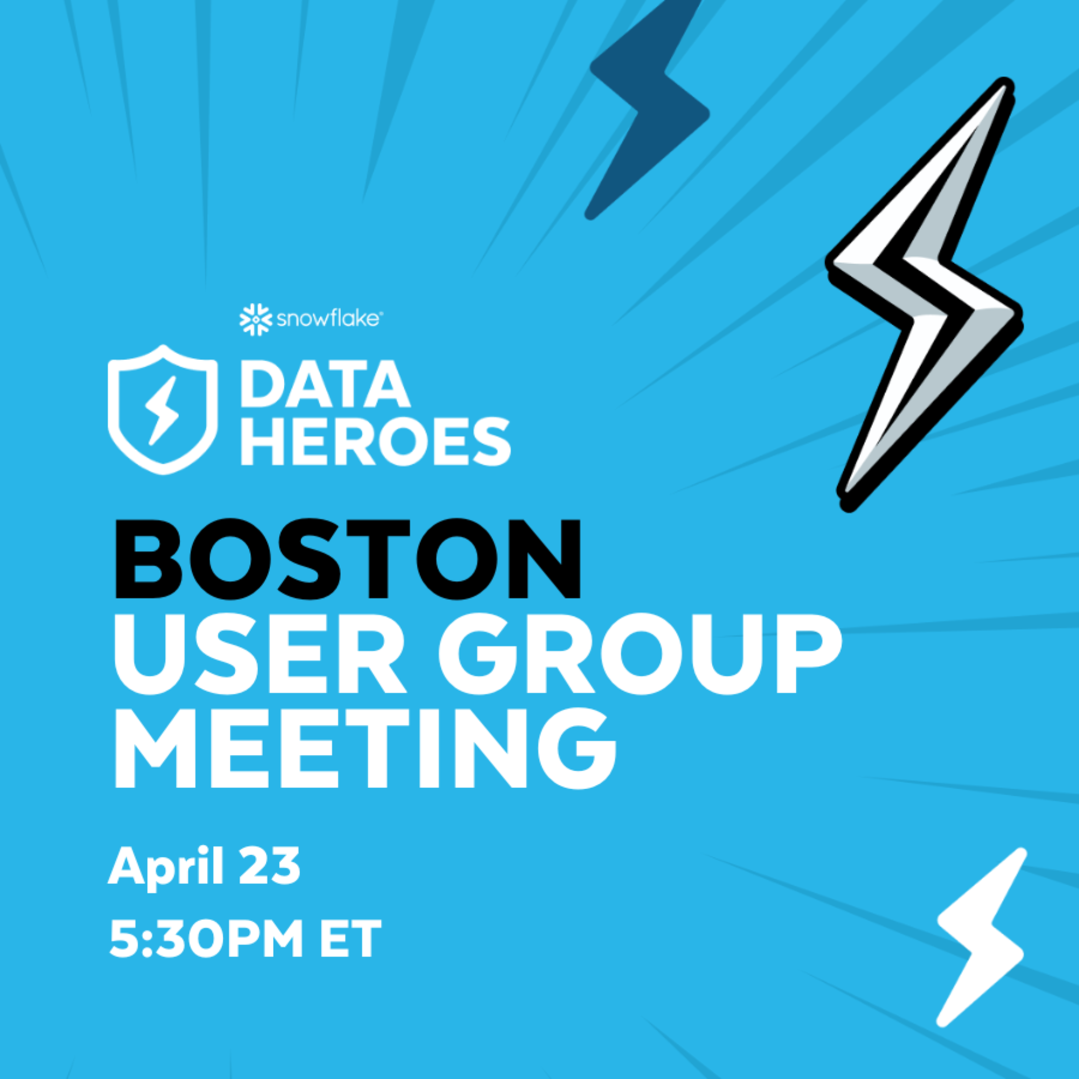 See Boston User Group Social - April at Snowflake User Groups Boston