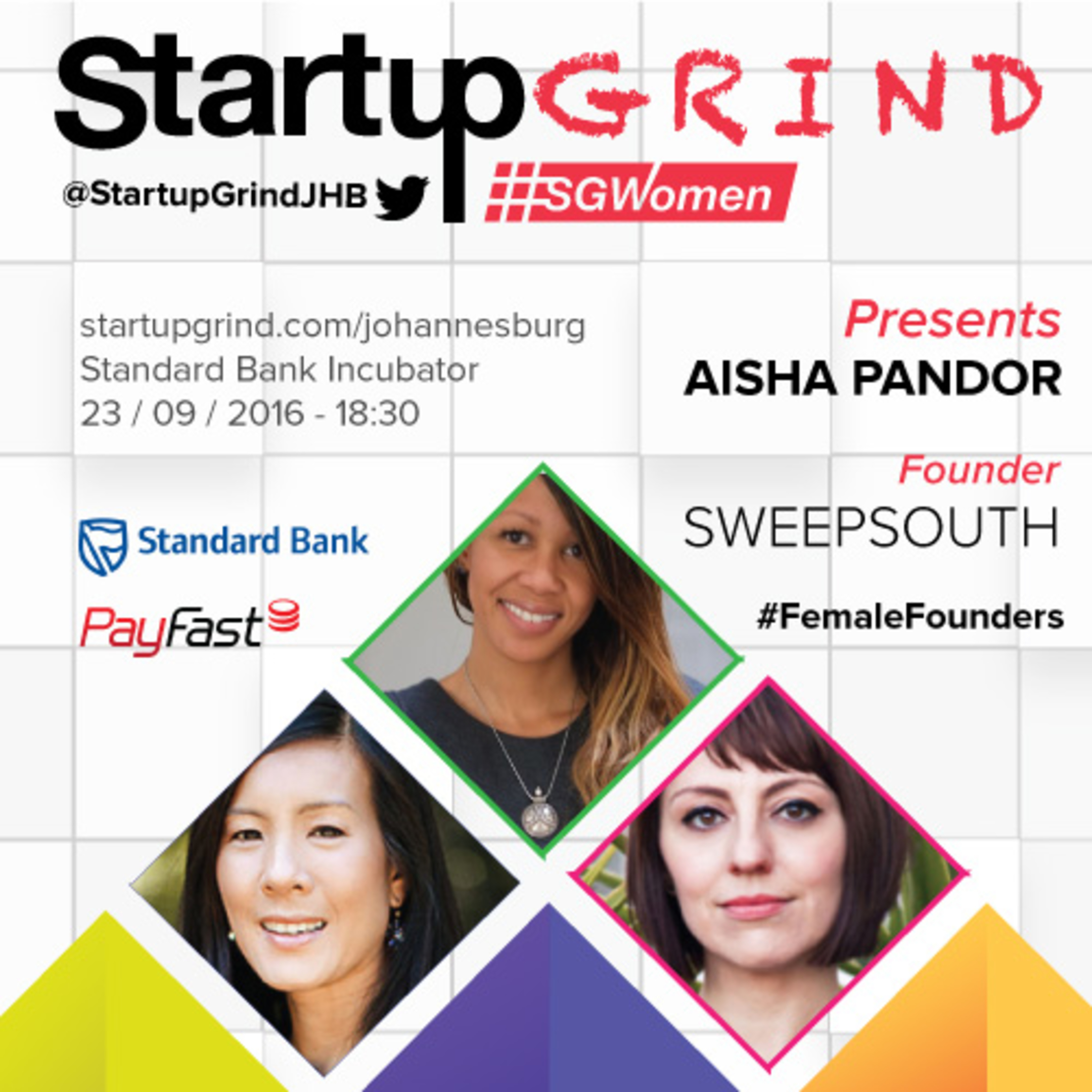 See Aisha Pandor (SweepSouth) at Startup Grind Johannesburg