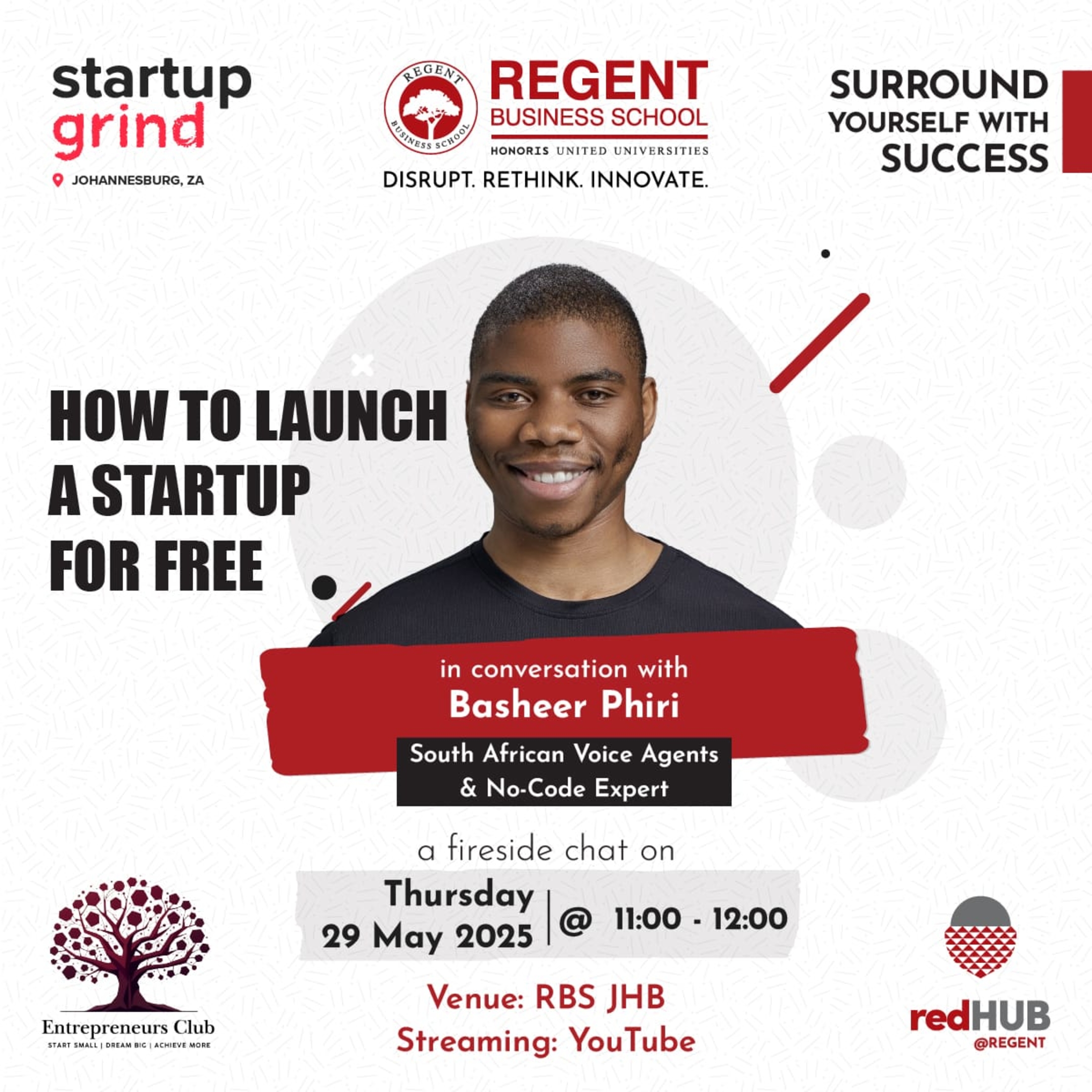See How To Launch A Startup For Free at Startup Grind Johannesburg