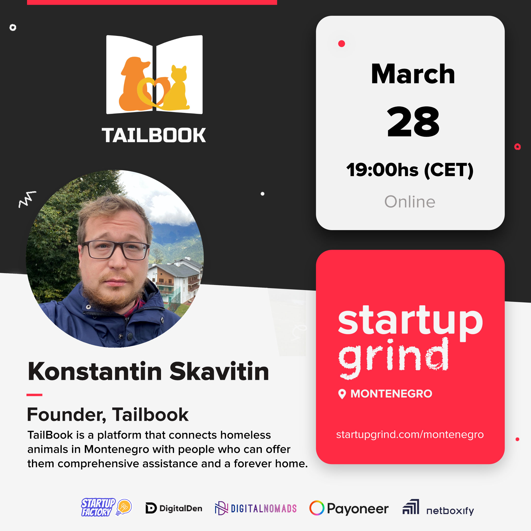 See Konstantin Skavitin, Founder of TailBook. The startup