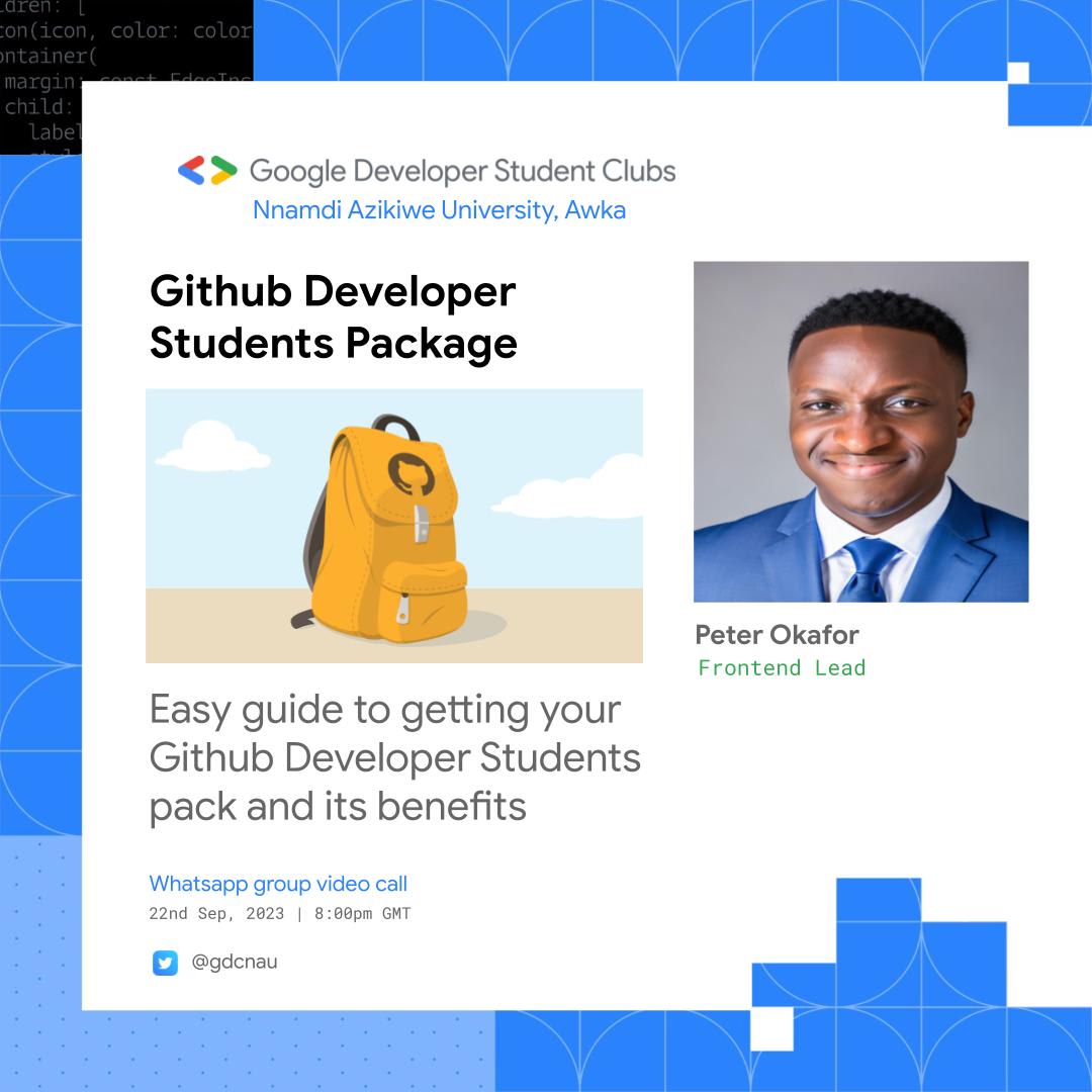 See Exploring Github Developer Students Package at Google Developer Student  Clubs Nnamdi Azikiwe University