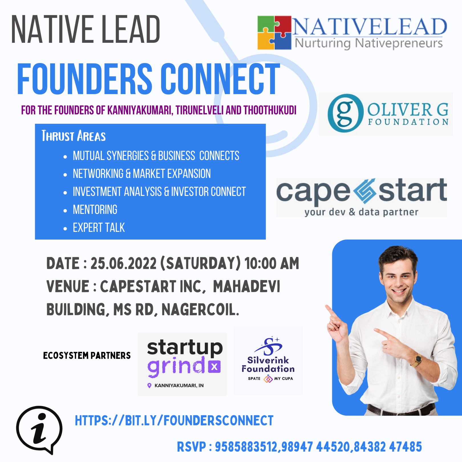 See Founders Connect- Exponential Networking to learn about Investments and  Marketing at Startup Grind Kanniyakumari