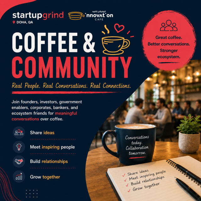 Startup Grind Coffee & Community Gathering at Innovation Cafe - 1st August