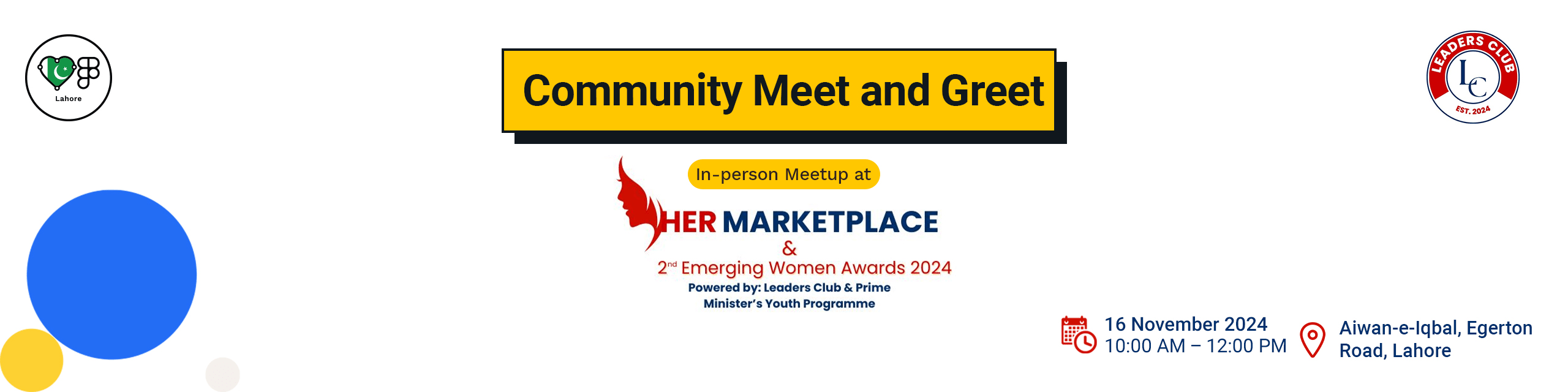 See Community Meet & Greet at HER Marketplace at Friends of Figma Lahore