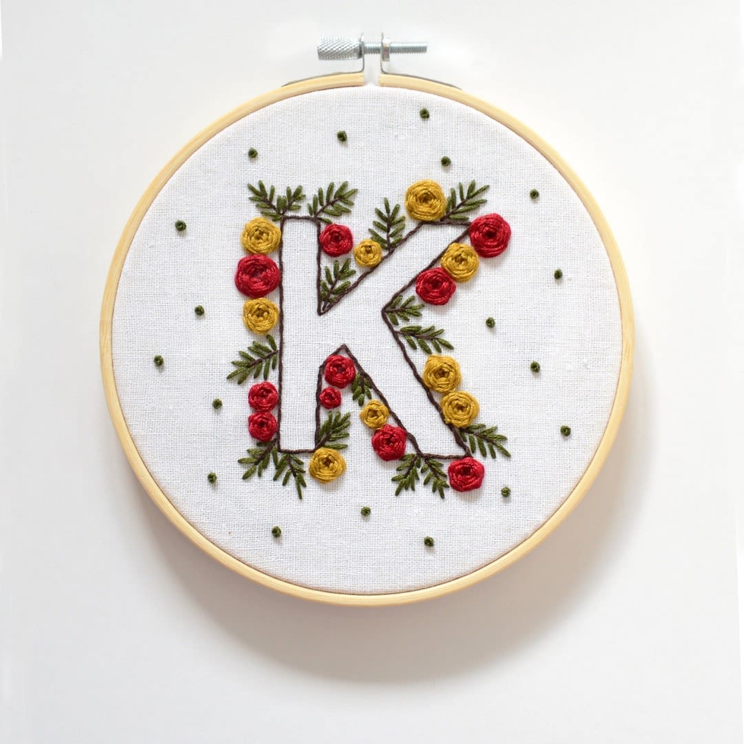 Floral Monogram Embroidery Kit