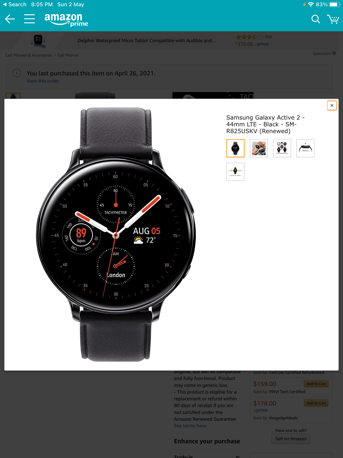 Got this good sales item Samsung active 2 from Amazon