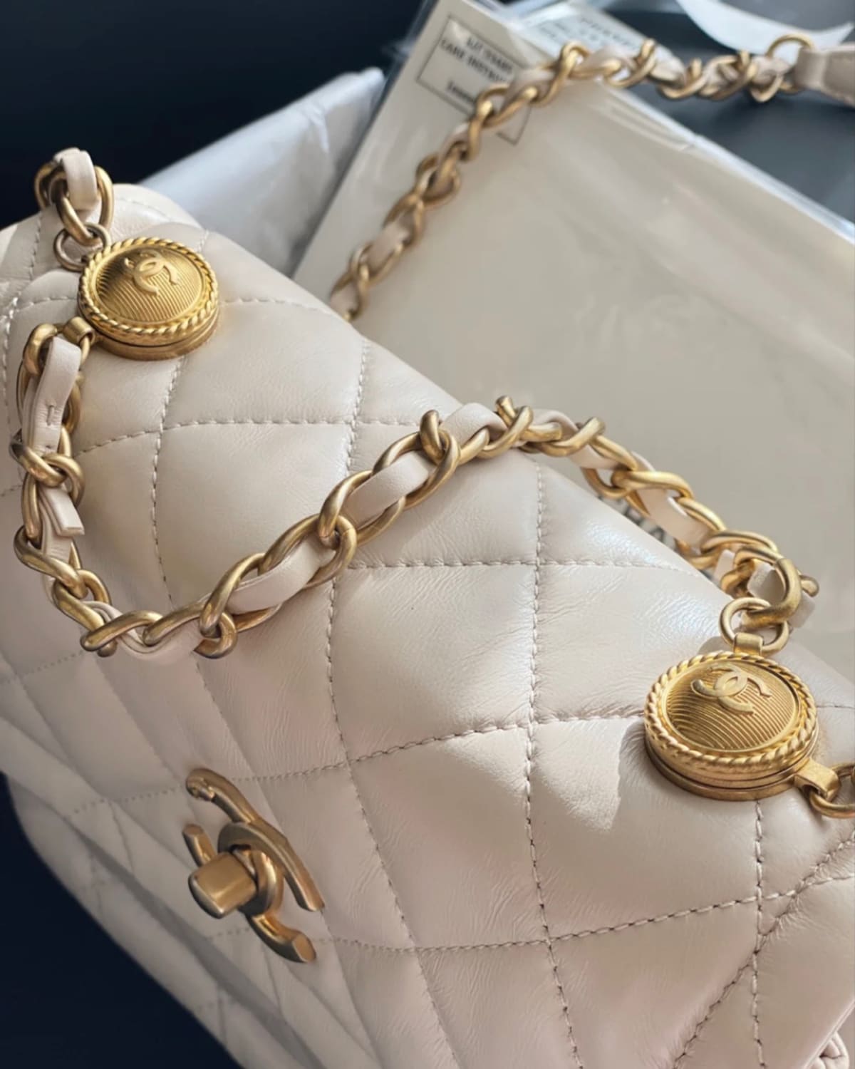 chanel button flap bag