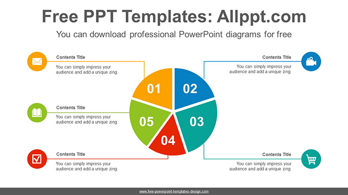 5 split pie chart PowerPoint Diagram Template post image kiemtm