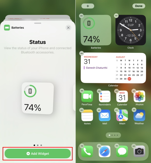 add battery percentage widget on iphone home screen mkqwot