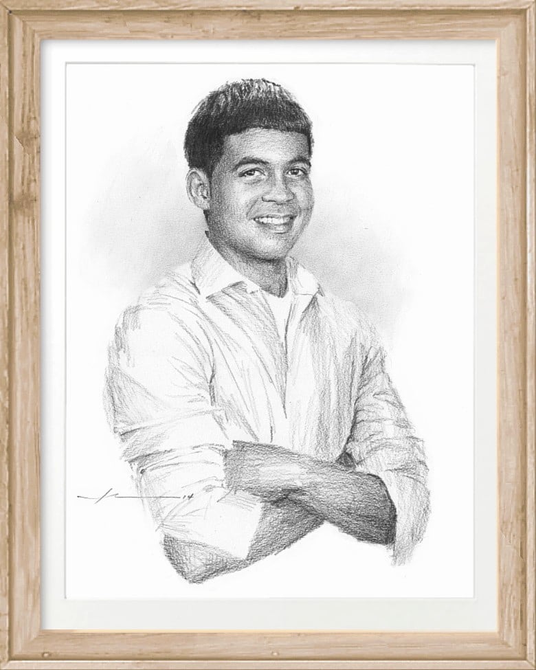 high school student pencil portrait by portrait artist Mike Theuer