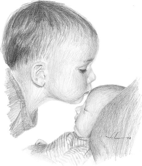 baby brothers portrait by Mike Theuer