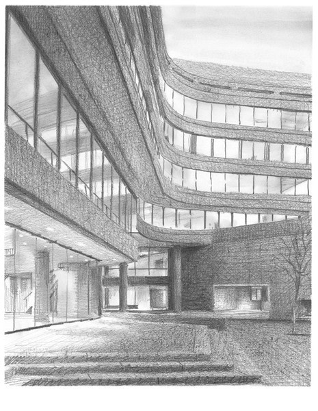 c1735 NY Avenue drawing from a photo by portrait artist Mike Theuer