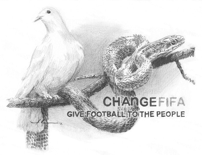 dove and snake pencil drawing from a photo by portrait artist Mike Theuer