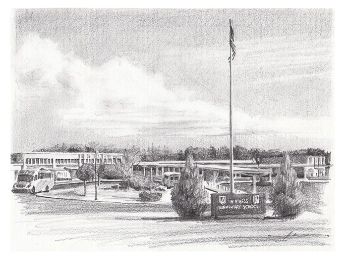 elementary school pencil portrait from a photo by portrait artist Mike Theuer