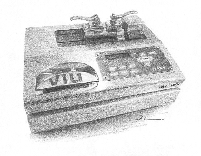 medical machine pencil portrait from a photo by portrait artist Mike Theuer