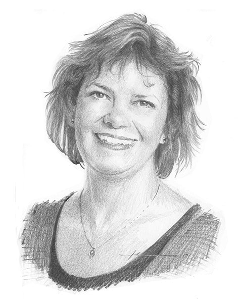 procter gamble staff pencil portrait from a photo by portrait artist Mike Theuer