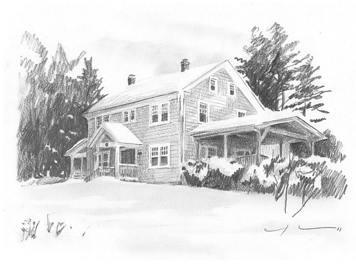 winter house portrait by portrait artist Mike Theuer
