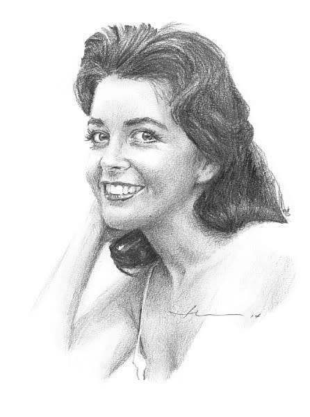 1950s starlet pencil portrait mike theuer