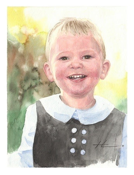 baby boy painting from a photo by portrait artist Mike Theuer